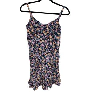 *2/$30* Old Navy Floral Linen Blend Sleeveless Cami Ruffle Hem Dress Size L